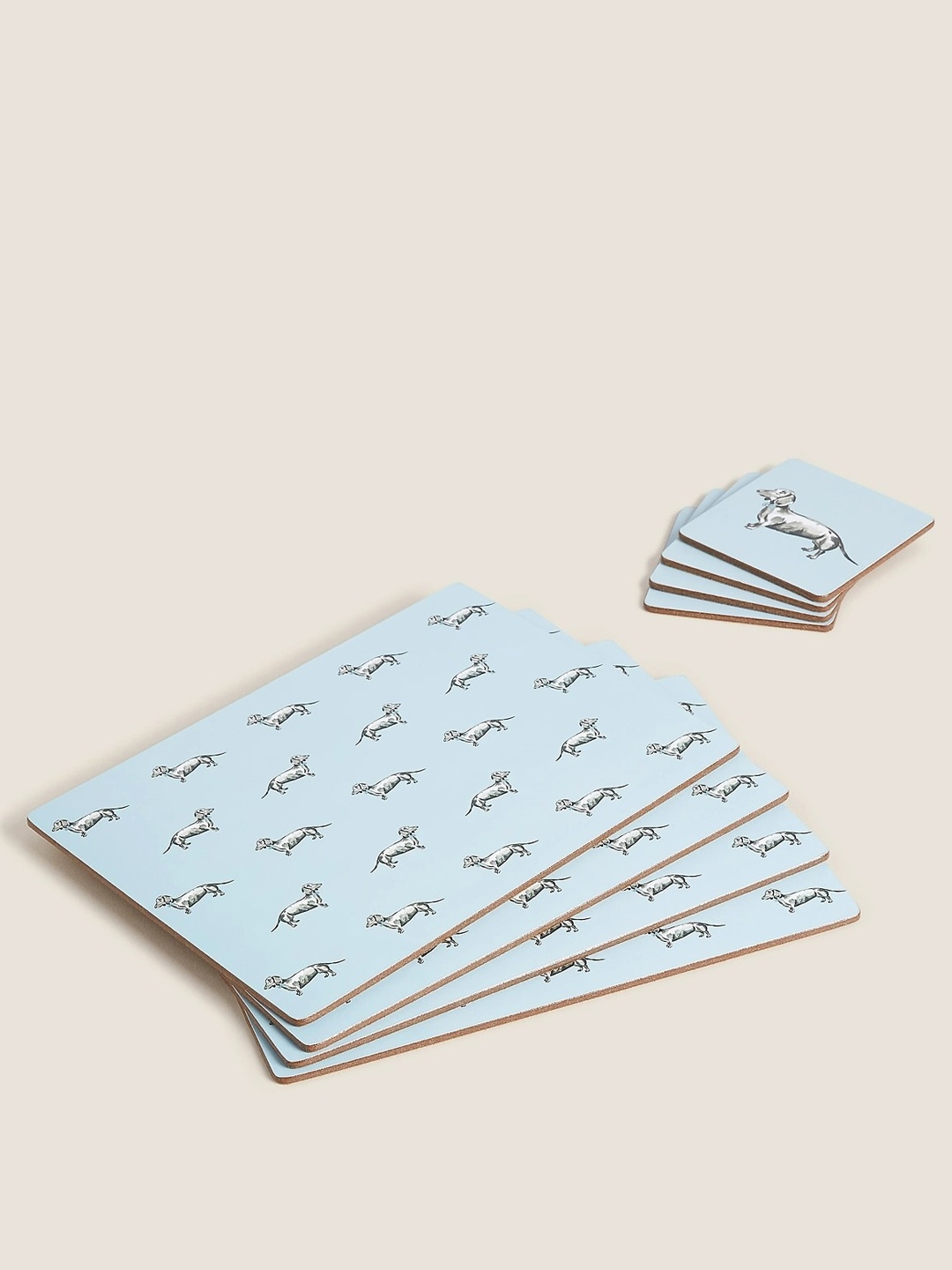 

Marks & Spencer Set Of 4 Blue Dog Print Coasters