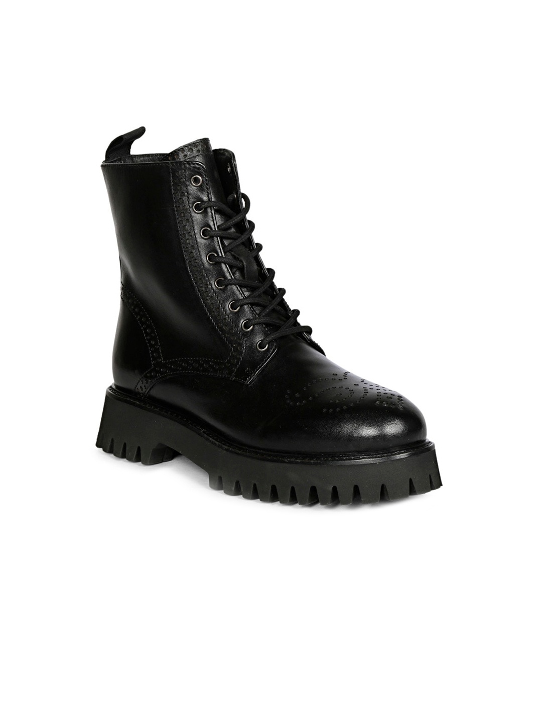 

Saint G Women Textured Leather Regular Boots, Black