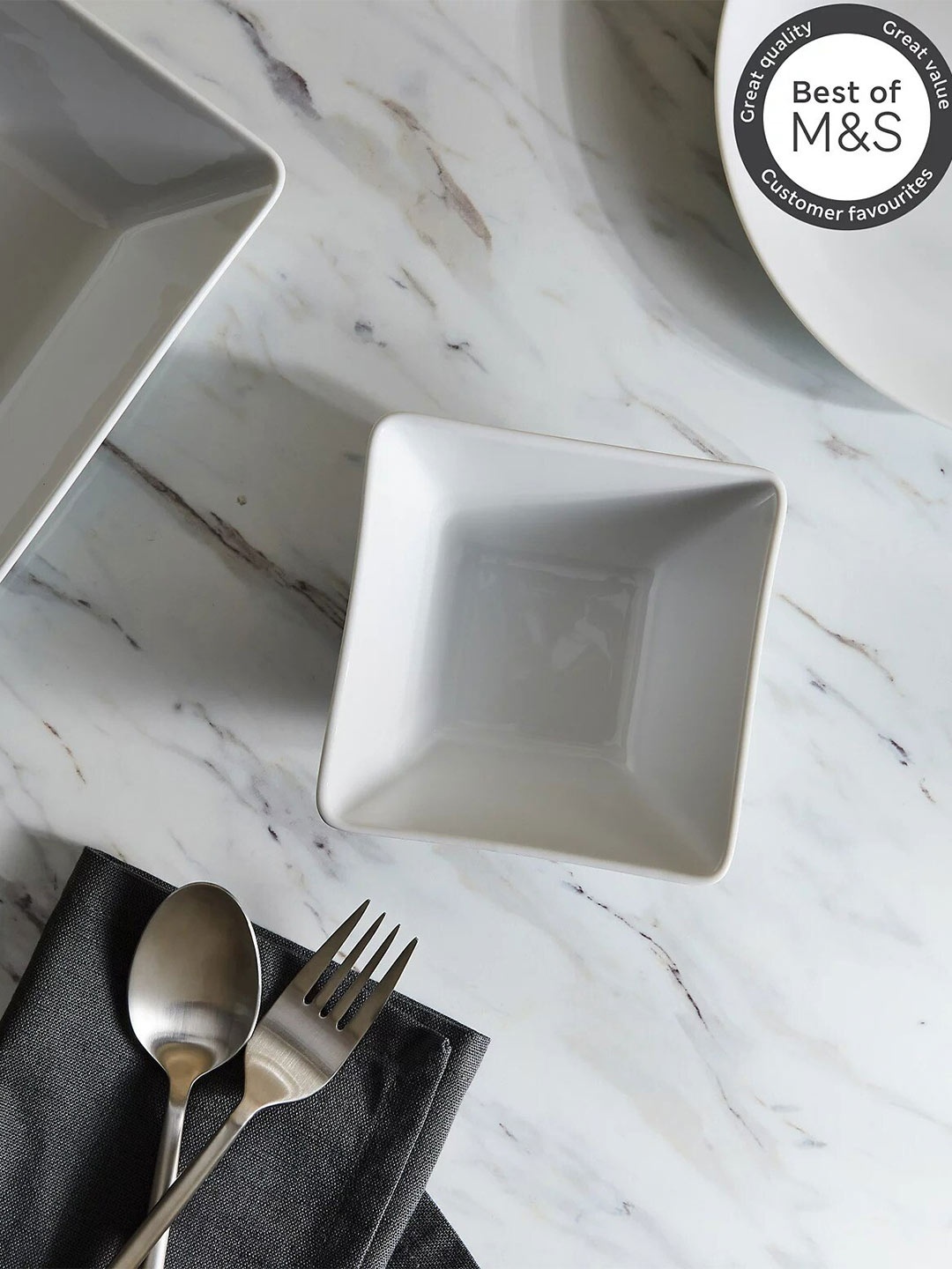 

Marks & Spencer White Porcelain Glossy Bowl-200ml