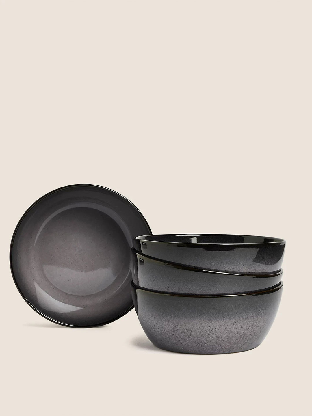 

Marks & Spencer Grey Set of 4 Porcelain Glossy Bowls- 200ml