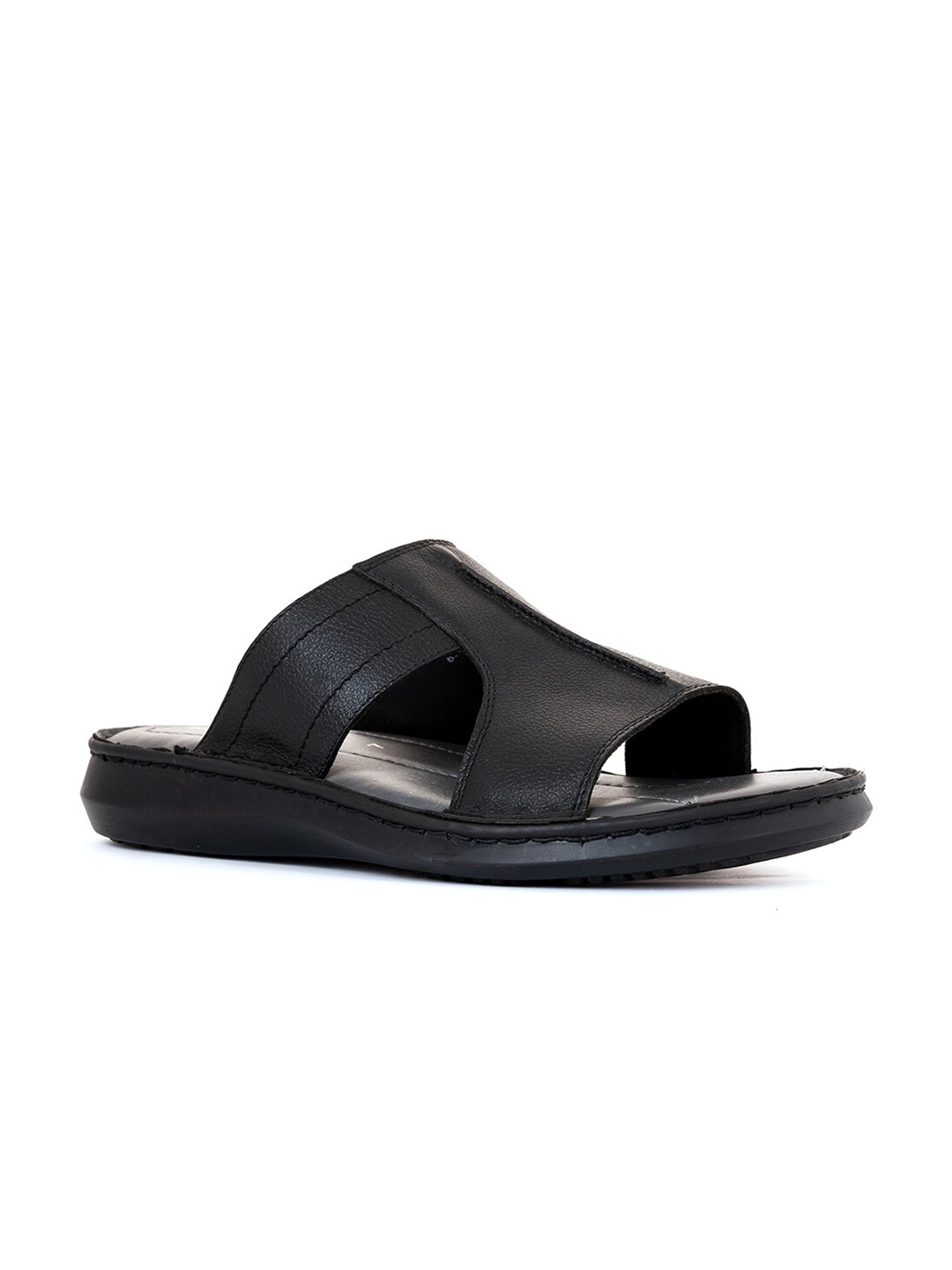 

Khadims Men Leather Comfort Sandals, Black