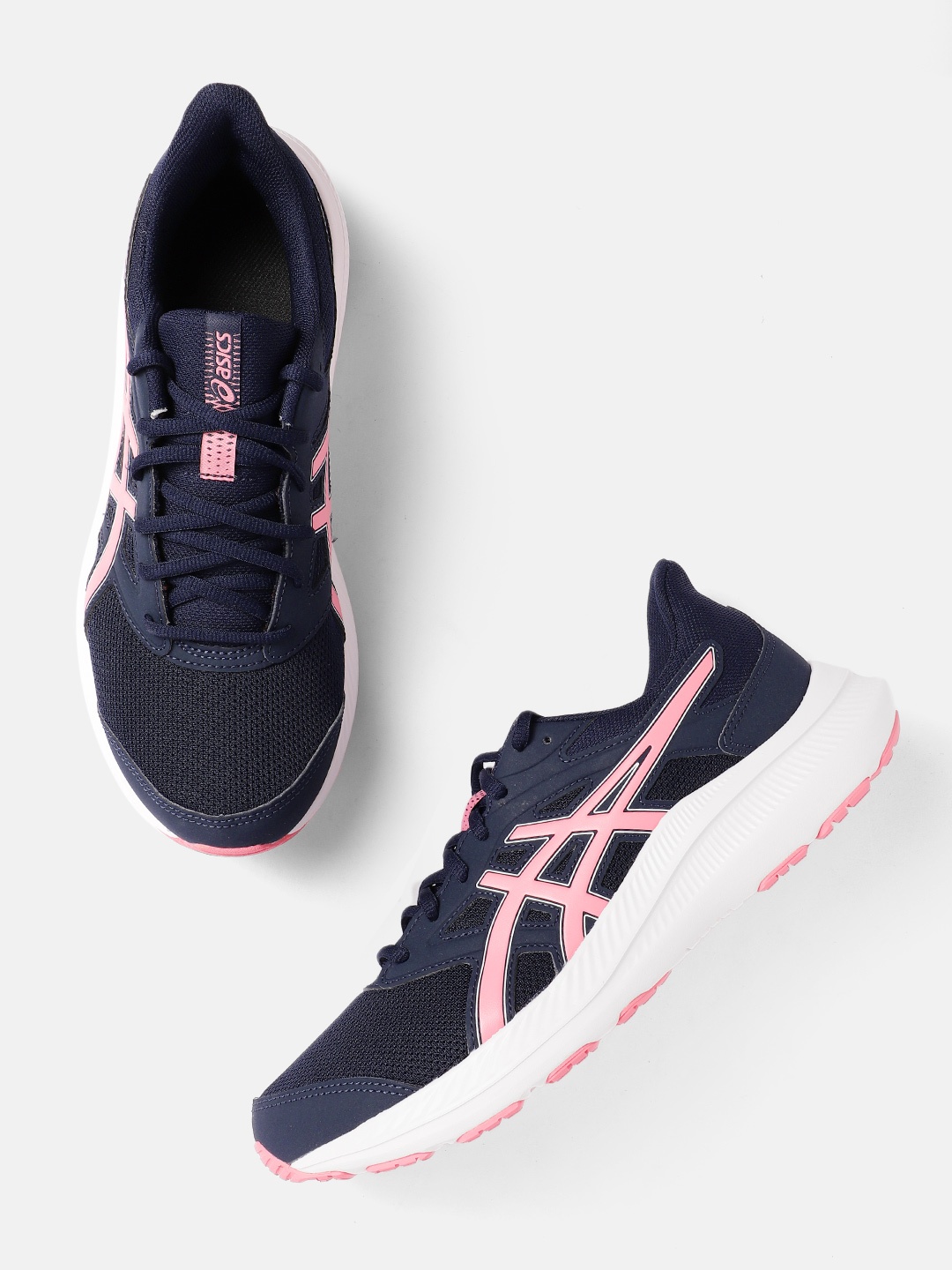 

ASICS Women Woven Design Jolt 4 Running Shoes, Navy blue