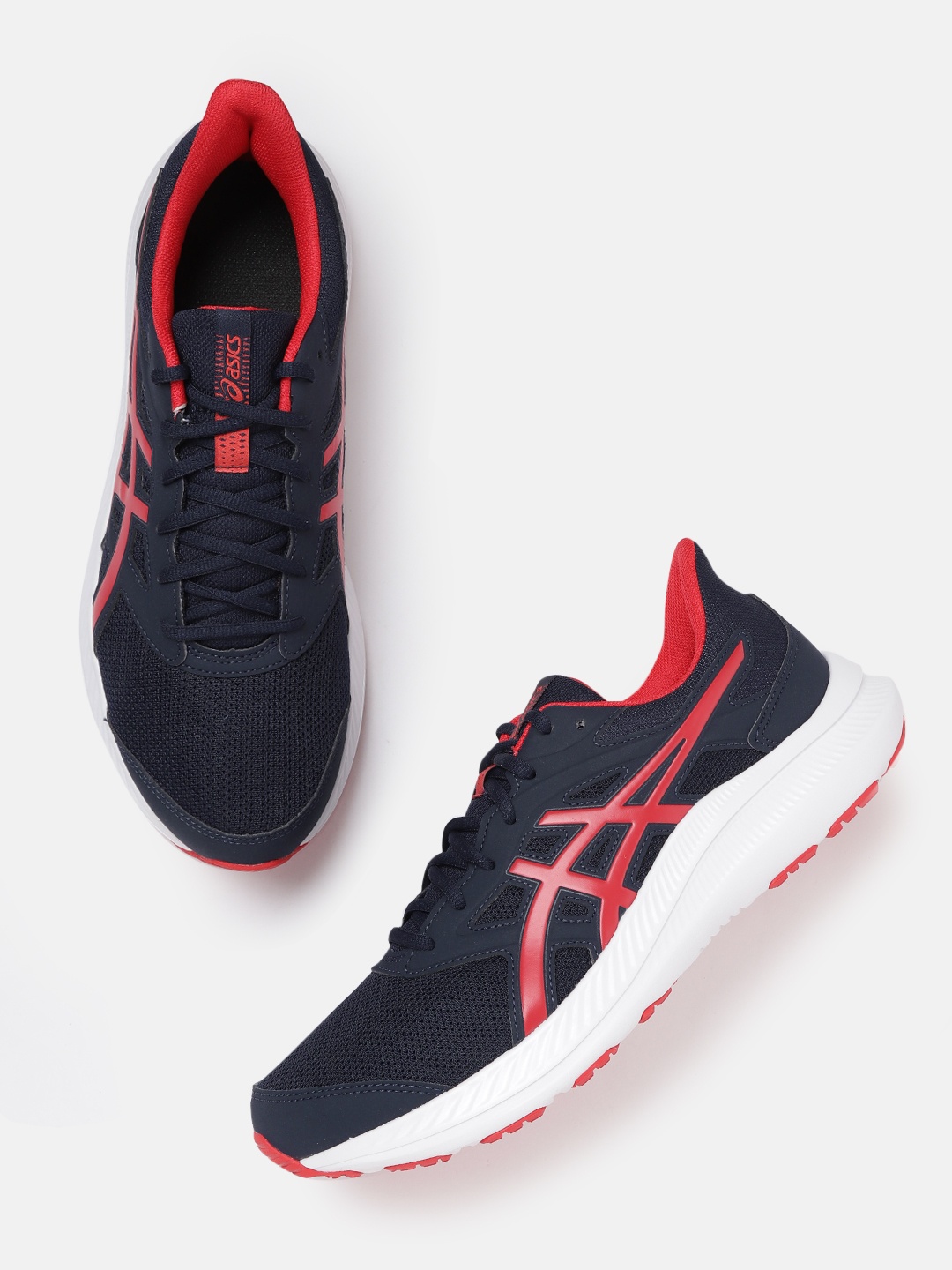 

ASICS Men Woven Design Jolt 4 Running Shoes, Navy blue