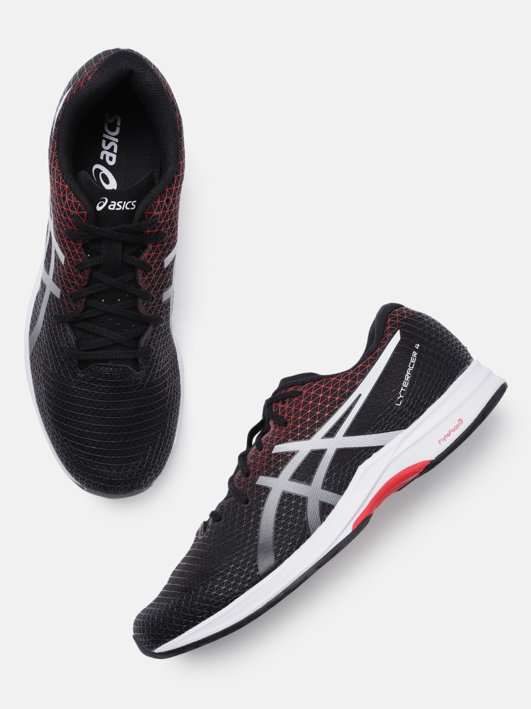 

ASICS Men LYTERACER 4 Textured Running Shoes, Black
