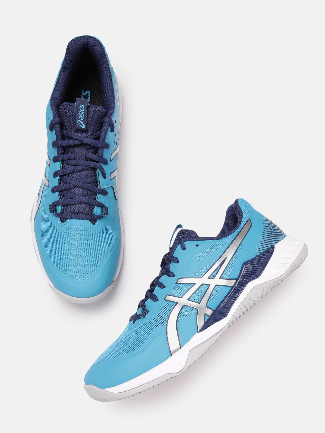 

ASICS Men Woven Design Gel-Tactic Training or Gym Shoes, Blue