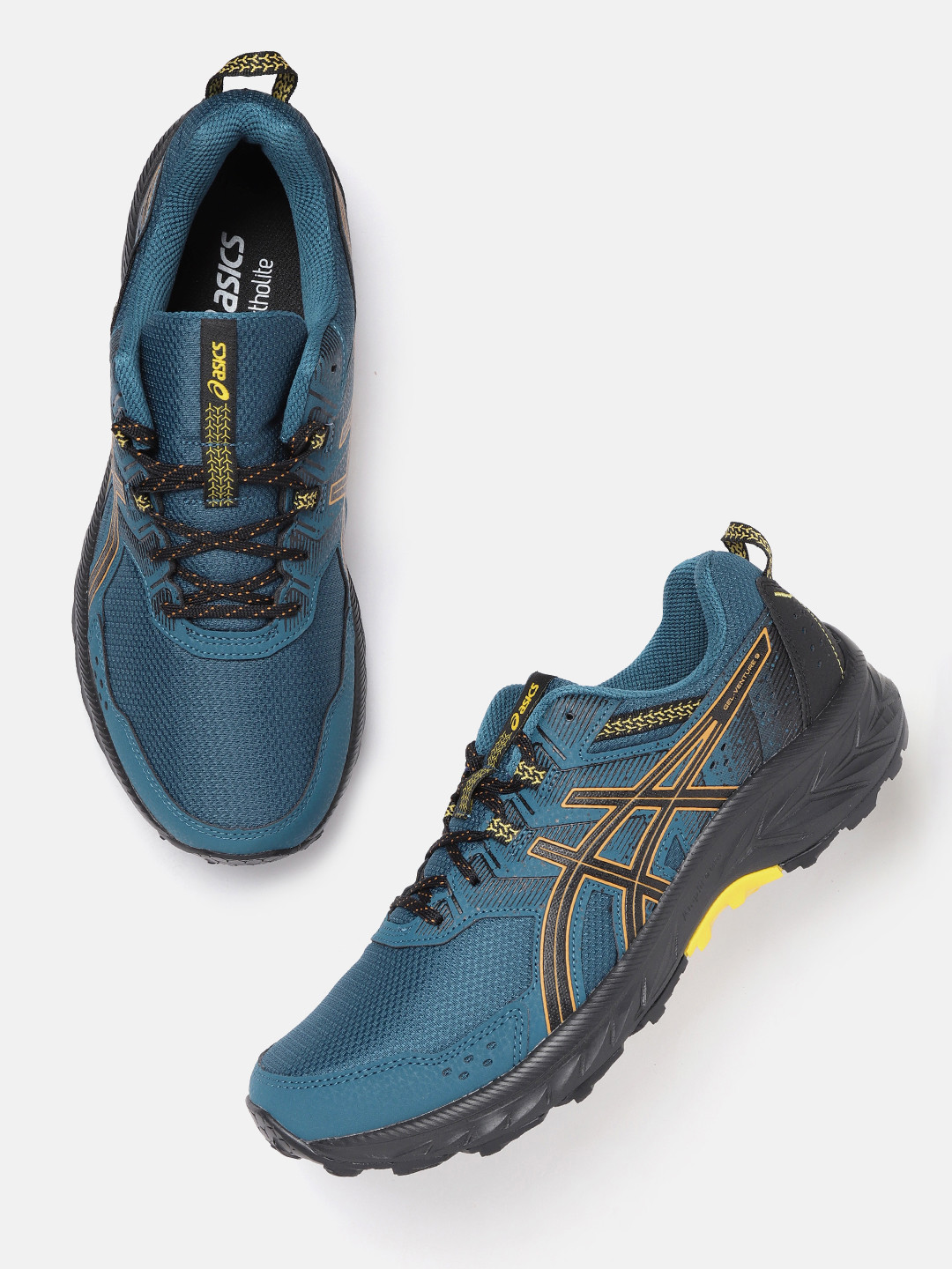 

ASICS Men Brand Logo Detail Gel-Venture 9 Running Shoes, Teal