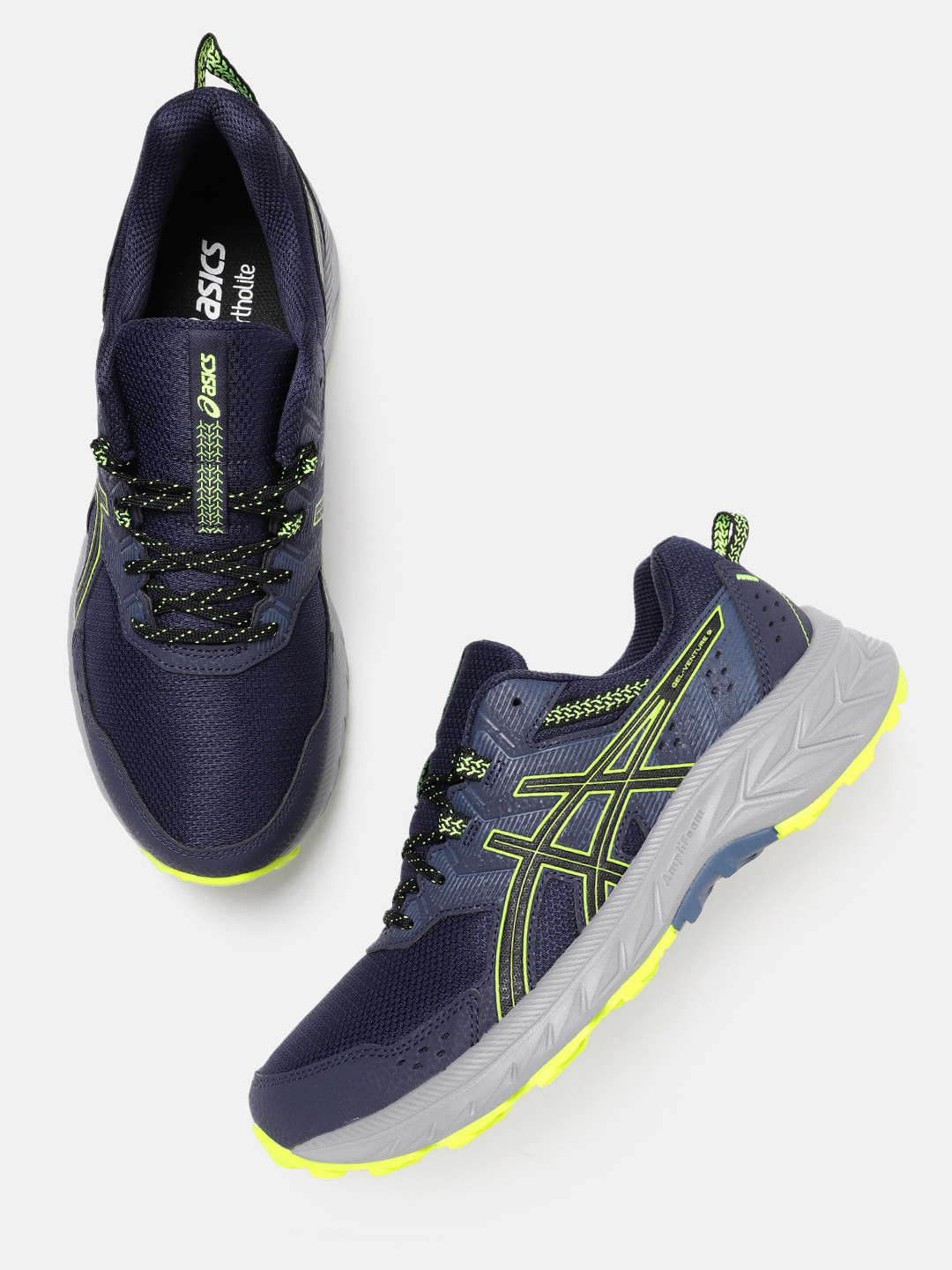 

ASICS Men Woven Design Gel Venture 9 Running Shoes, Navy blue