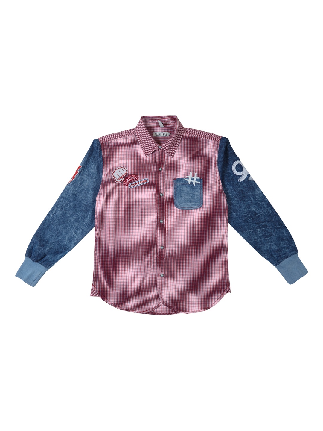 

Palm Tree Boys Red & White Regular Fit Checked Casual Shirt