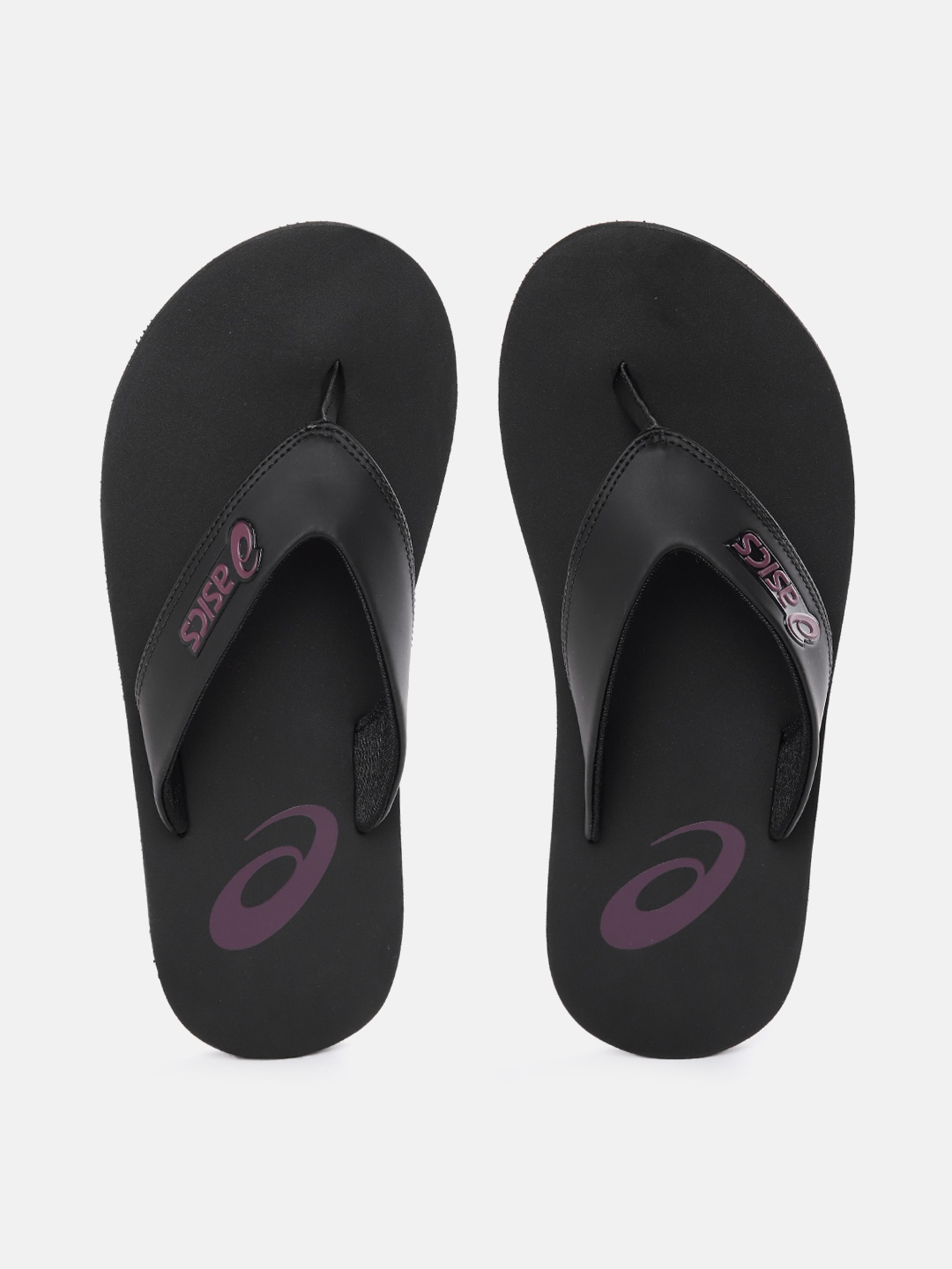 

ASICS Unisex Brand Logo Print Thong Flip-Flops, Black