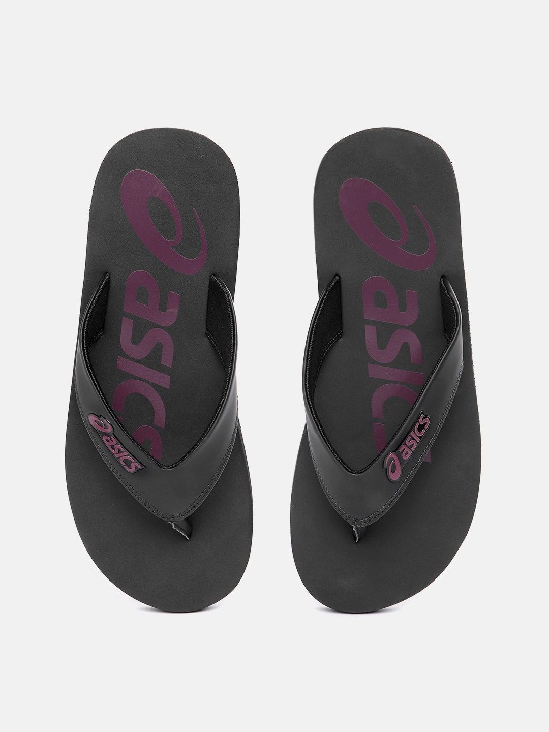 

ASICS Unisex Brand Logo Printed Thong Flip-Flops, Black