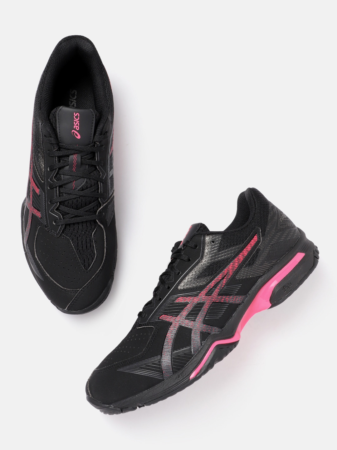 

ASICS Unisex Woven Design Prestigelyte 4 OC Tennis Shoes with Perforated Detail, Black