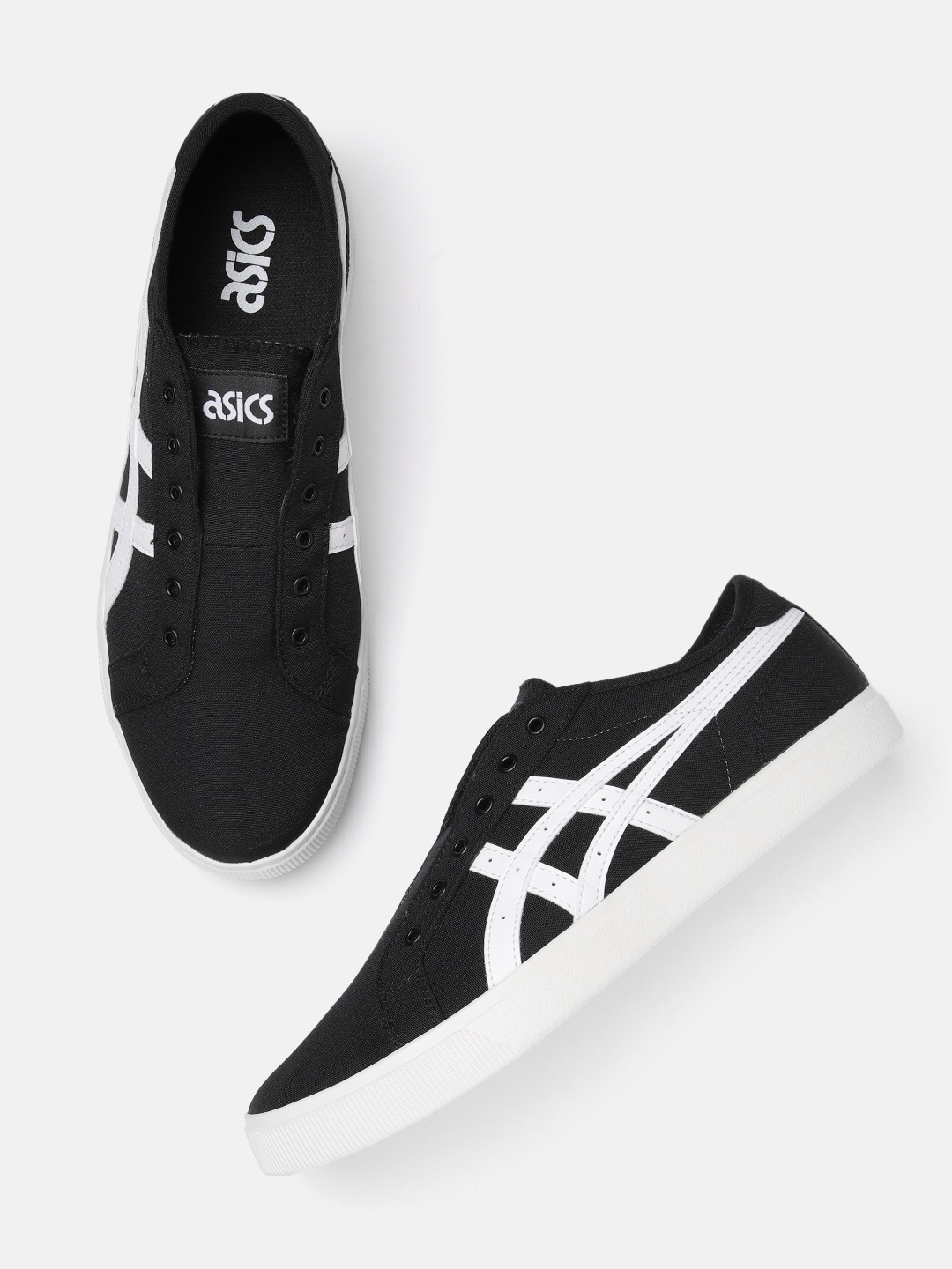 

ASICS Unisex Brand Logo Printed Ortholite Classic CT Slip-on Sneakers, Black