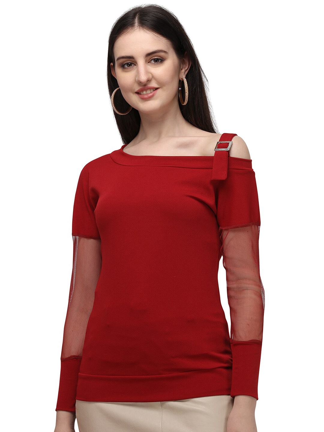 

Amrutam Fab Red Crepe Top
