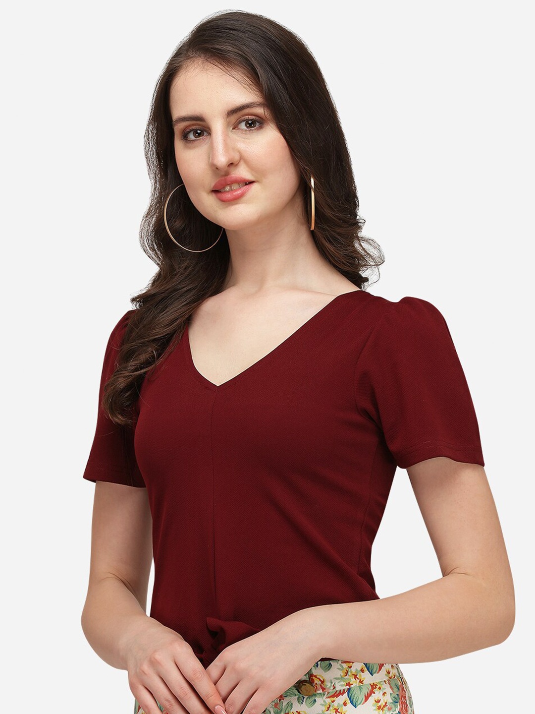 

Amrutam Fab Women Crepe Top, Maroon