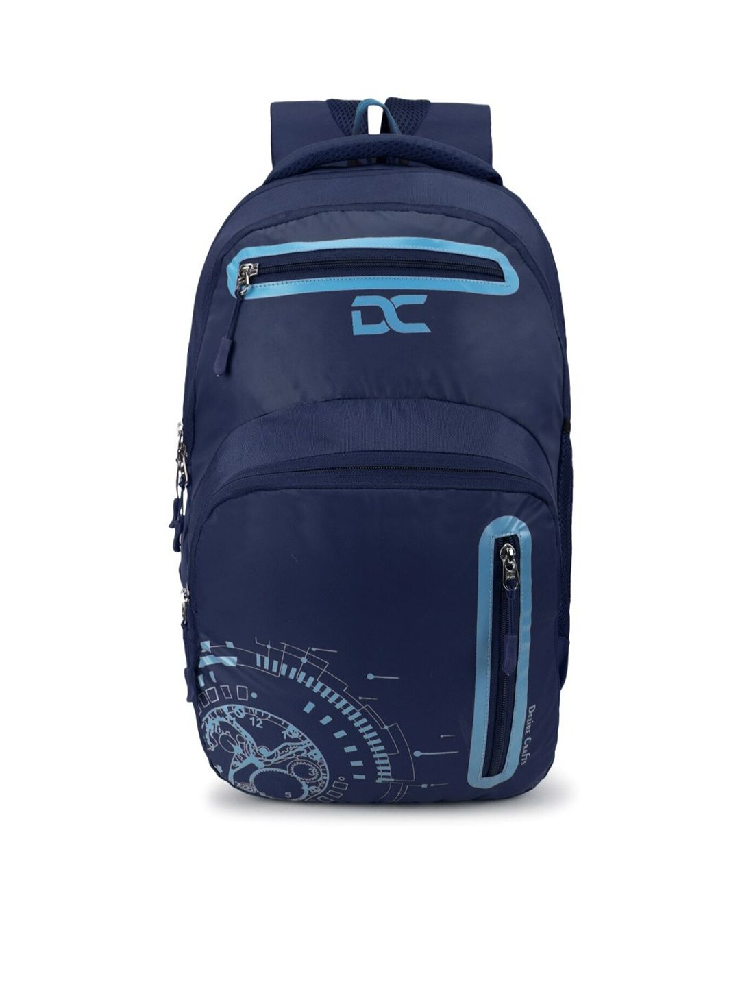 

Dezire Crafts Unisex Geometric Printed Medium Backpack, Navy blue
