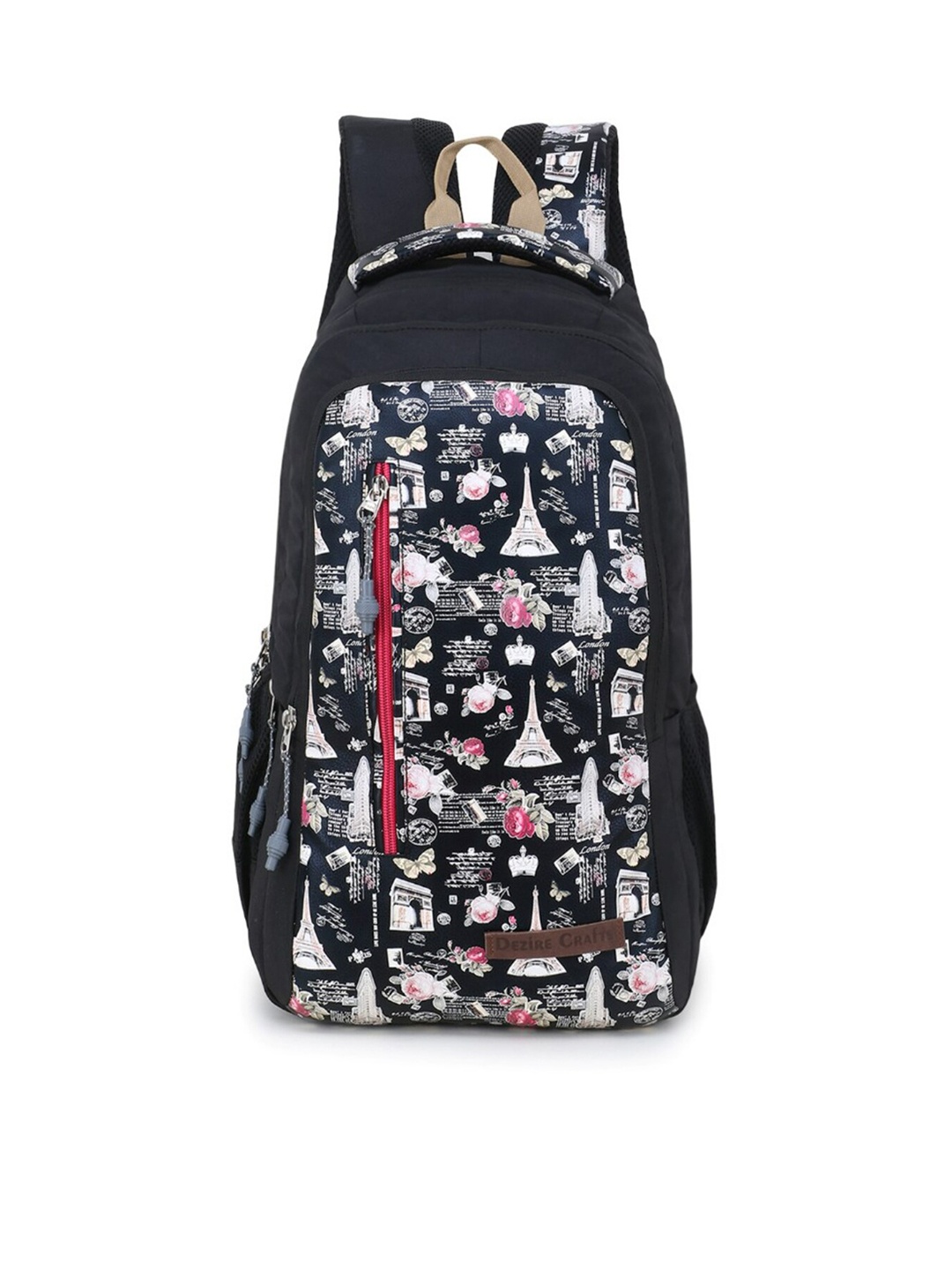 

Dezire Crafts Unisex Graphic Printed Backpack, Black