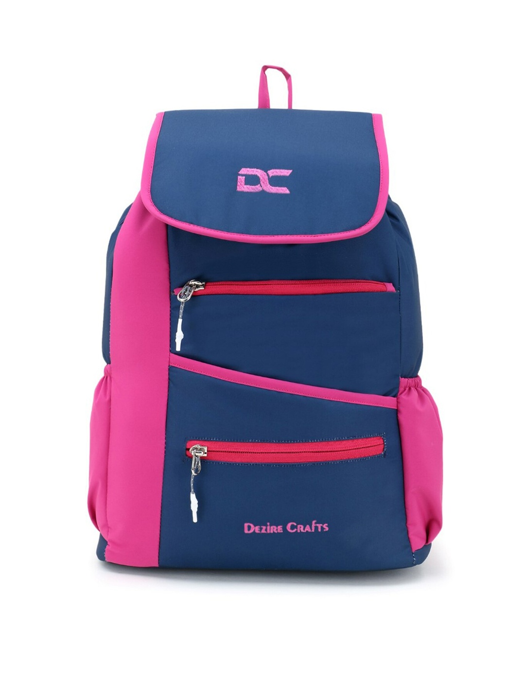 

Dezire Crafts Unisex Colourblocked Medium Backpack, Navy blue