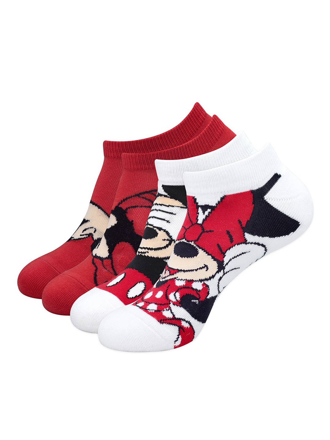 

Balenzia x Disney Women Pack Of 2 Patterned Cotton Ankle Length Socks, Red