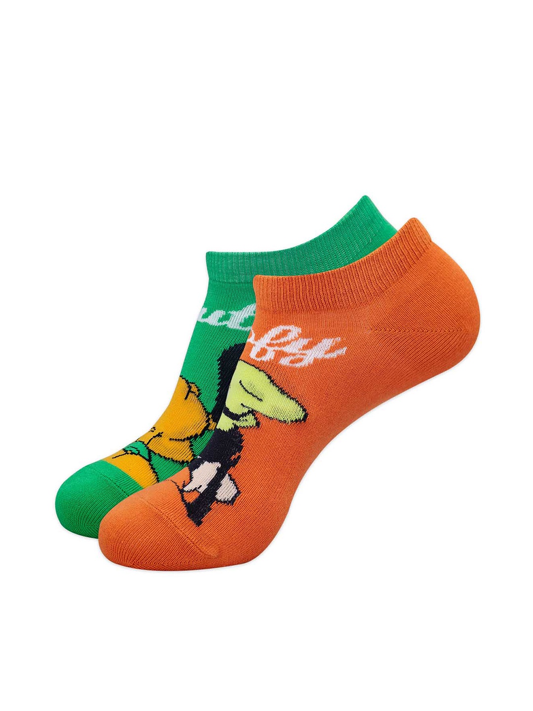 

Balenzia x Disney Women Pack Of 2 Patterned Cotton Ankle Length Socks, Orange