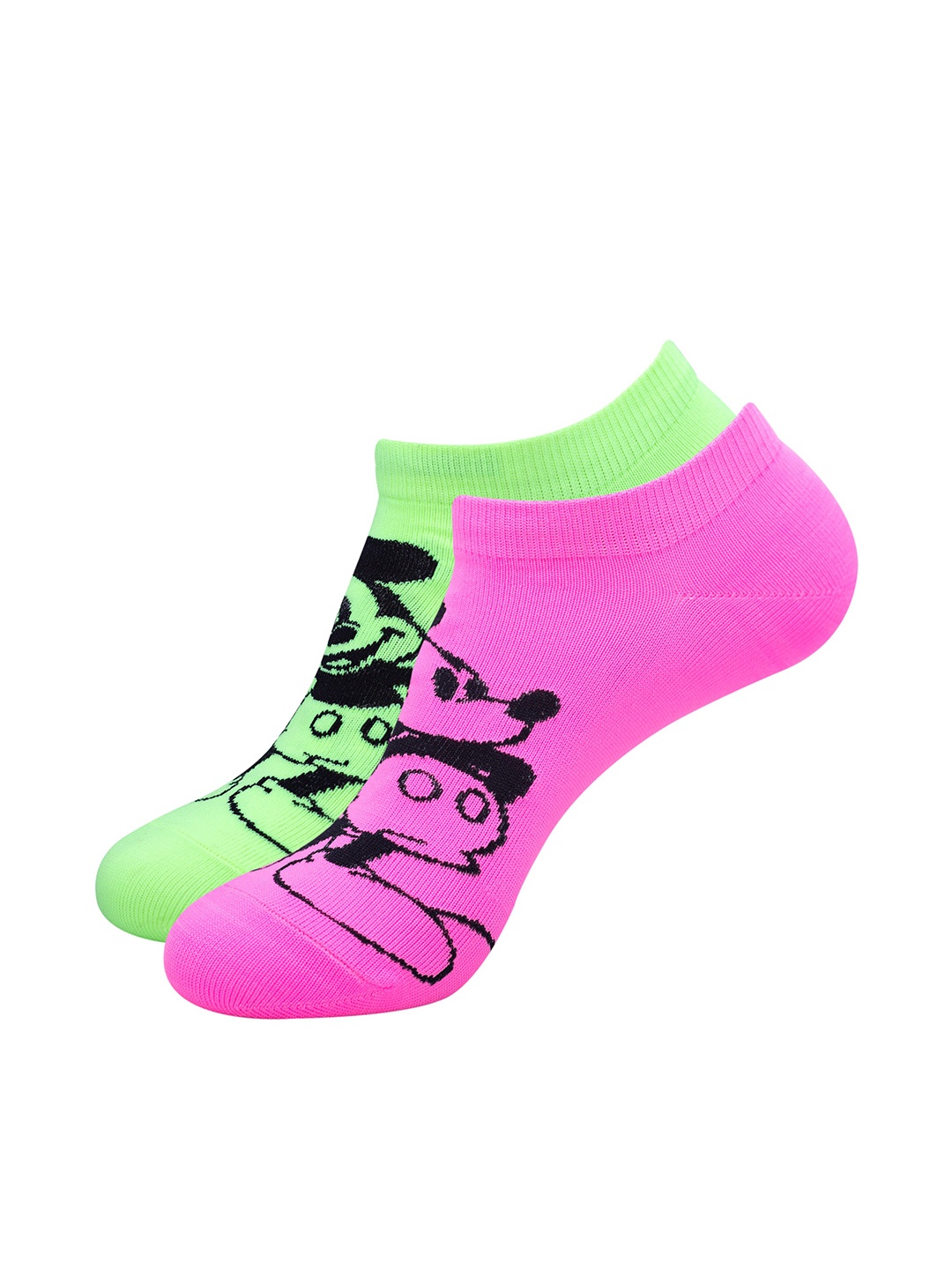 

Balenzia x Disney Women Pack Of 2 Patterned Cotton Ankle Length Socks, Pink