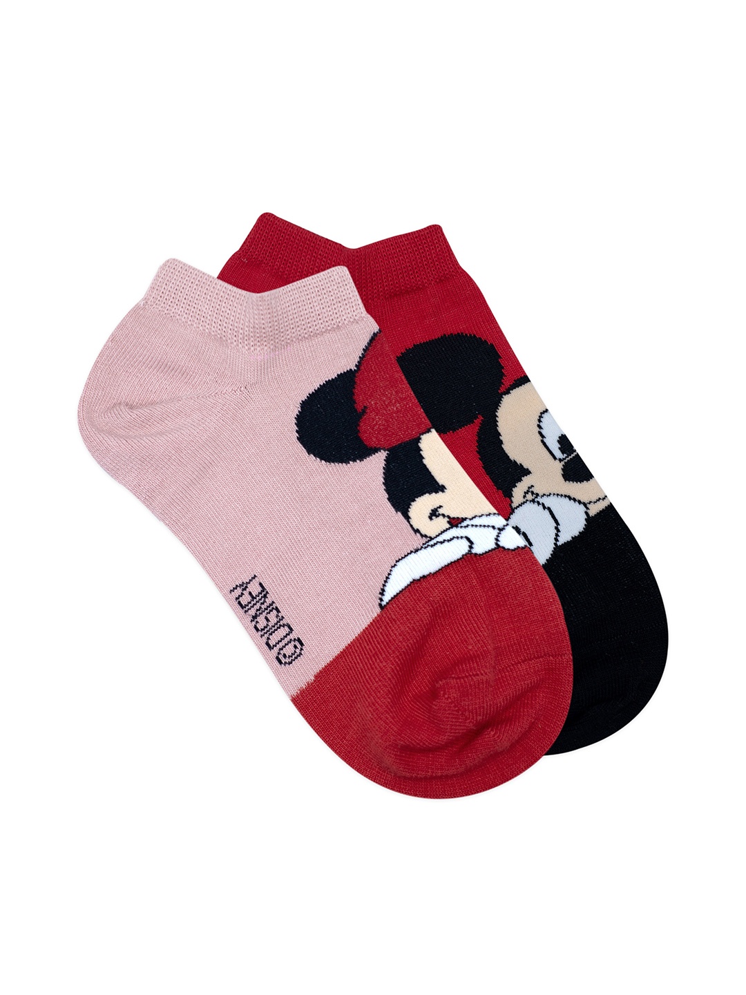 

Balenzia x Disney Women Pack Of 2 Patterned Cotton Ankle Length Socks, Red