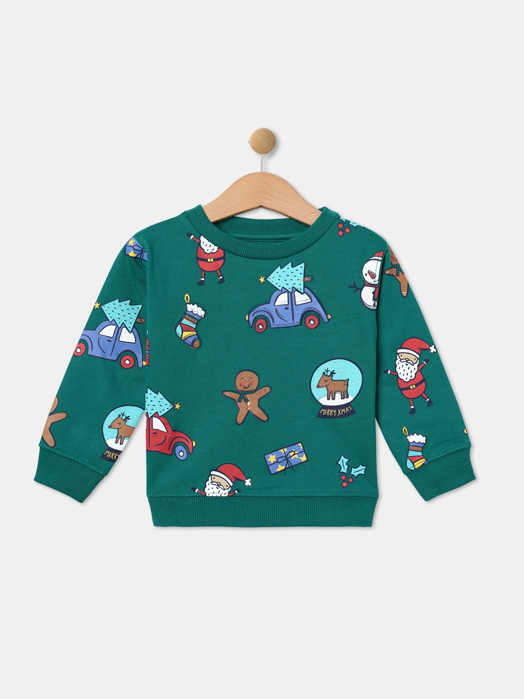 

R&B Boys Graphic Printed Sweatshirt, Green