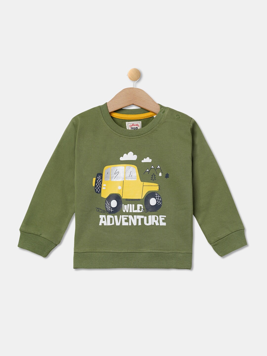 

R&B Boys Printed Sweatshirt, Olive