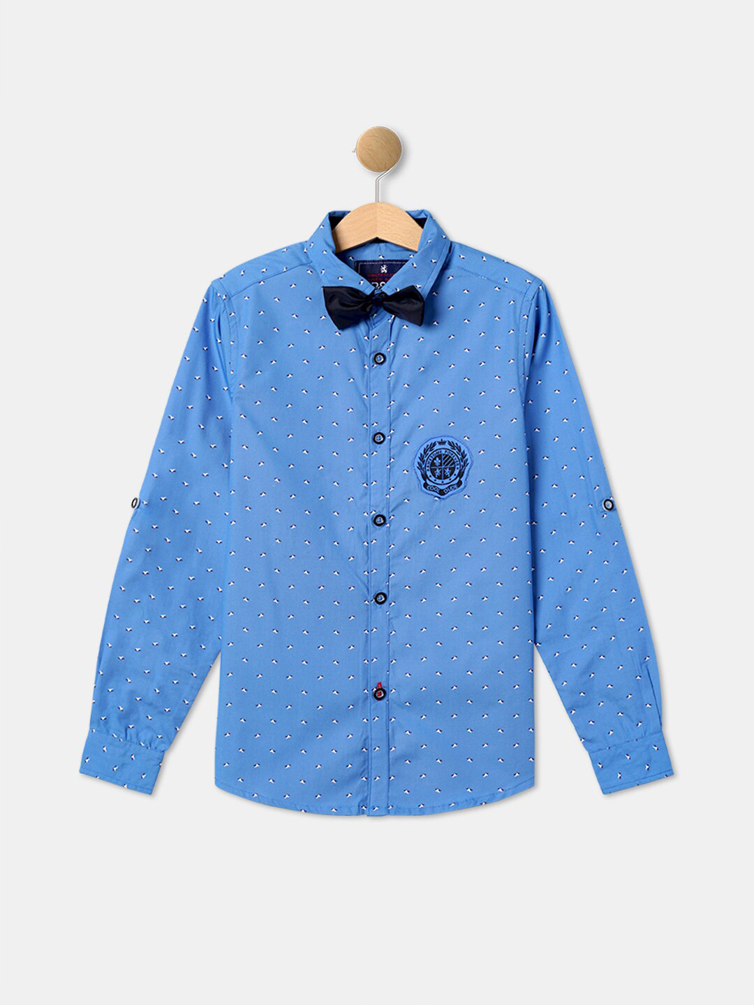 

R&B Boys Printed Cotton Casual Shirt, Blue