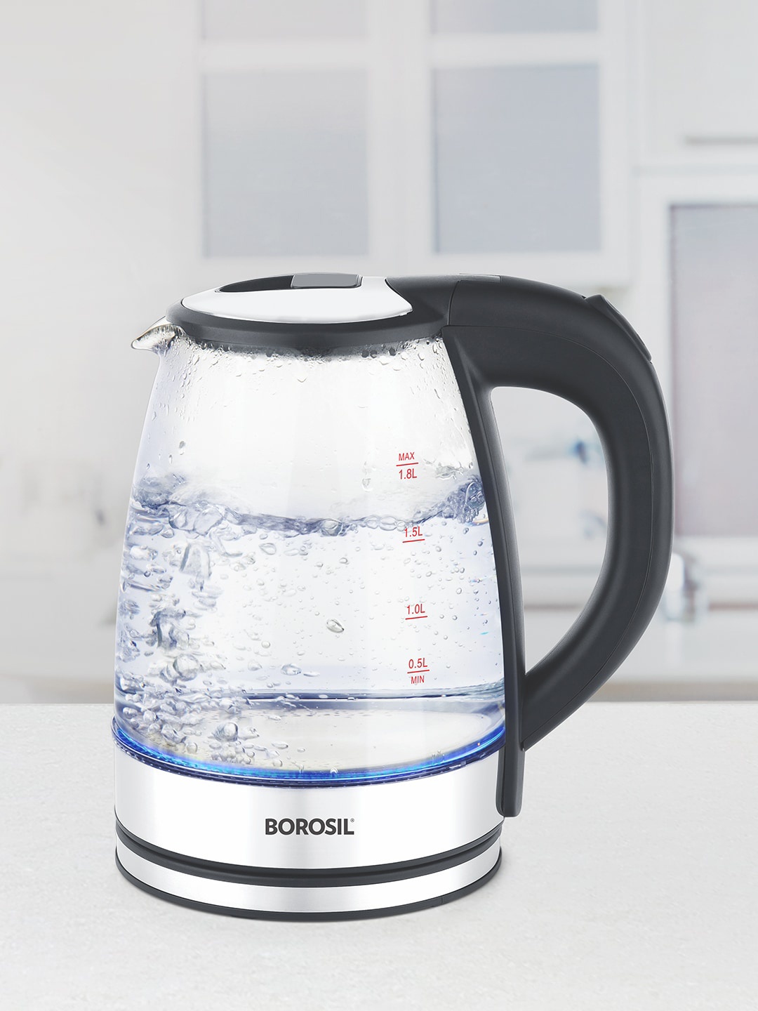 

BOROSIL Transparent Borosilicate Glass Dry-boil Protection Electric Kettle 1.8 L