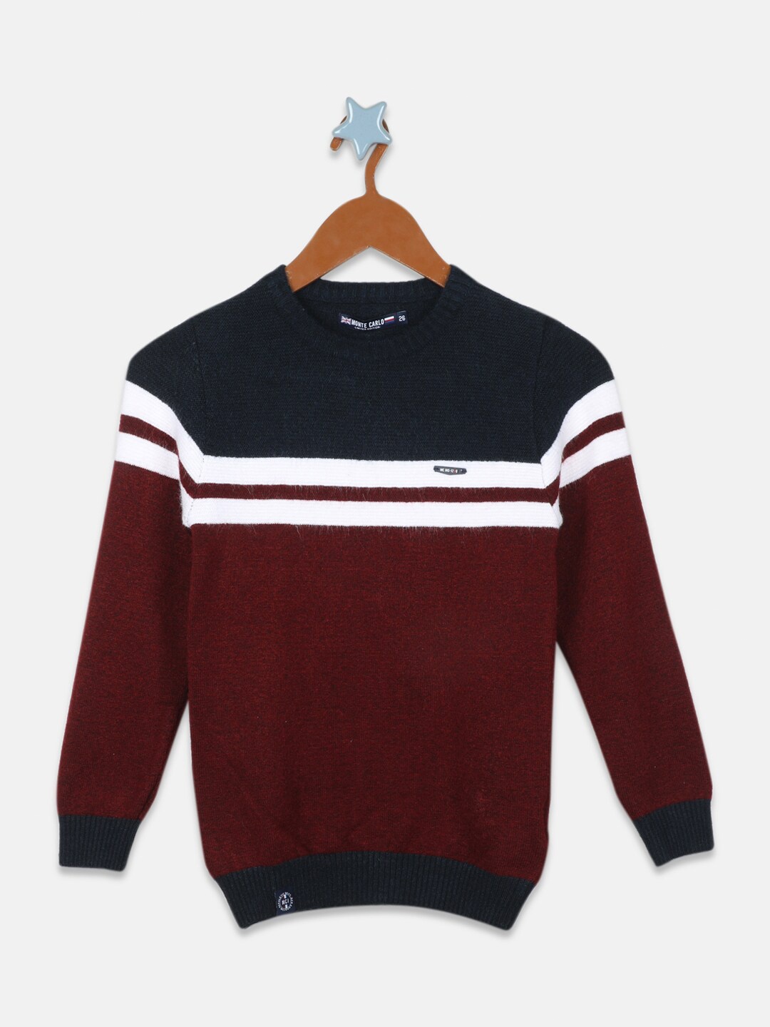 

Monte Carlo Boys Colourblocked Pullover, Maroon