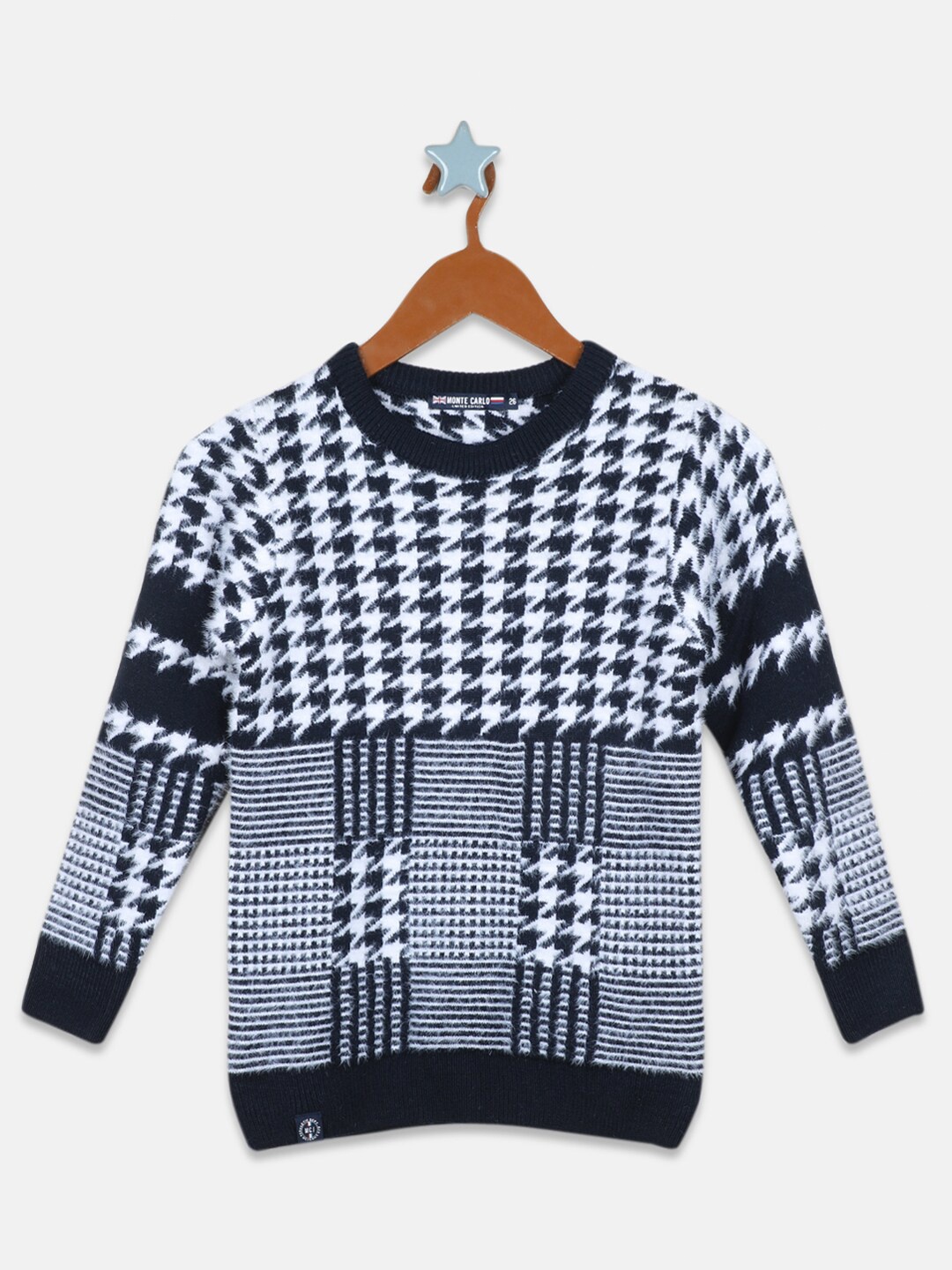 

Monte Carlo Boys Chevron Printed Pullover, Black
