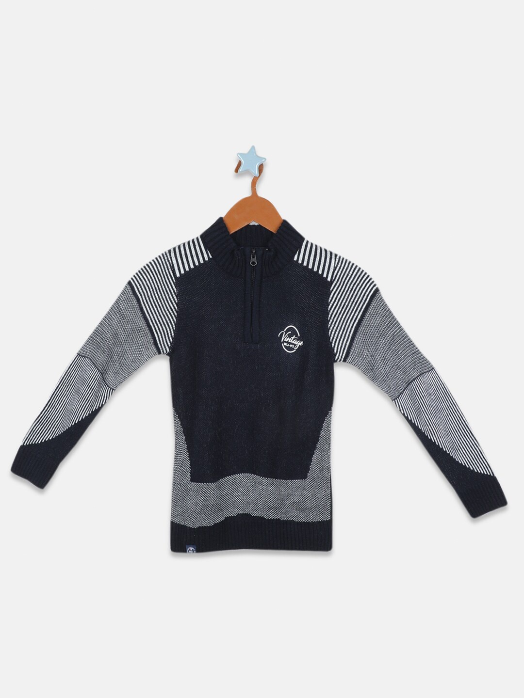 

Monte Carlo Boys Printed Acrylic Pullover, Navy blue