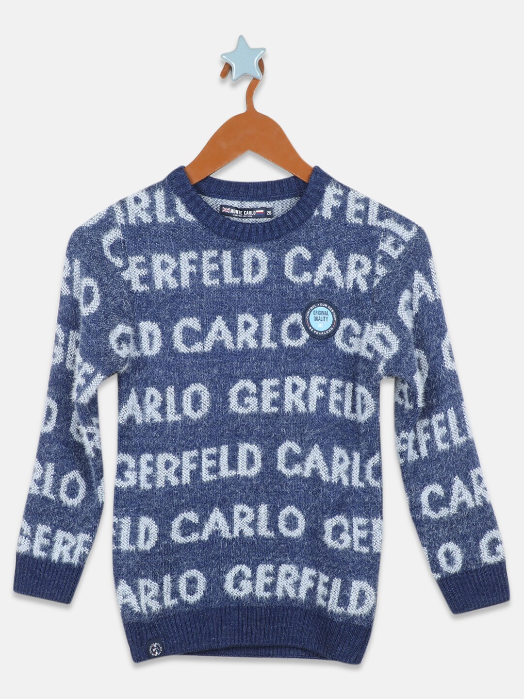 

Monte Carlo Boys Typography Printed Pullover, Blue