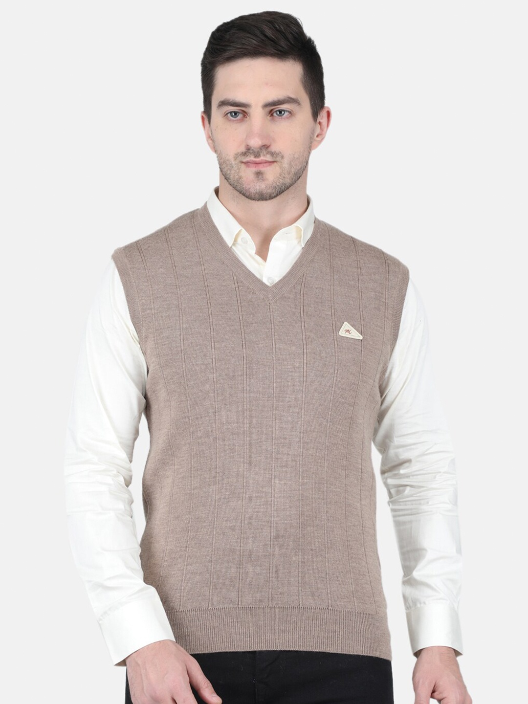 

Monte Carlo Men Wool Sweater Vest, Beige