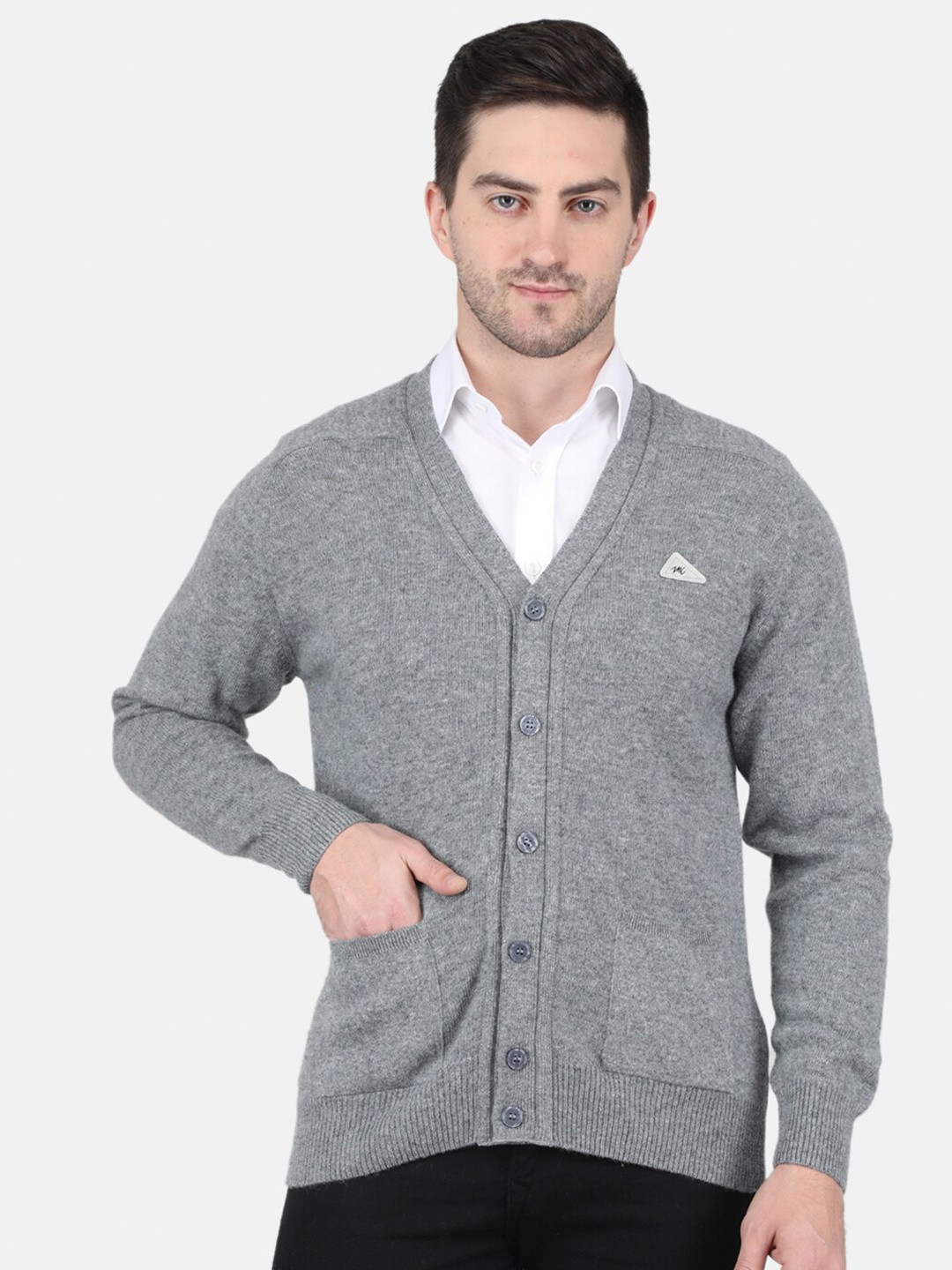 

Monte Carlo Men Wool Cardigan, Grey