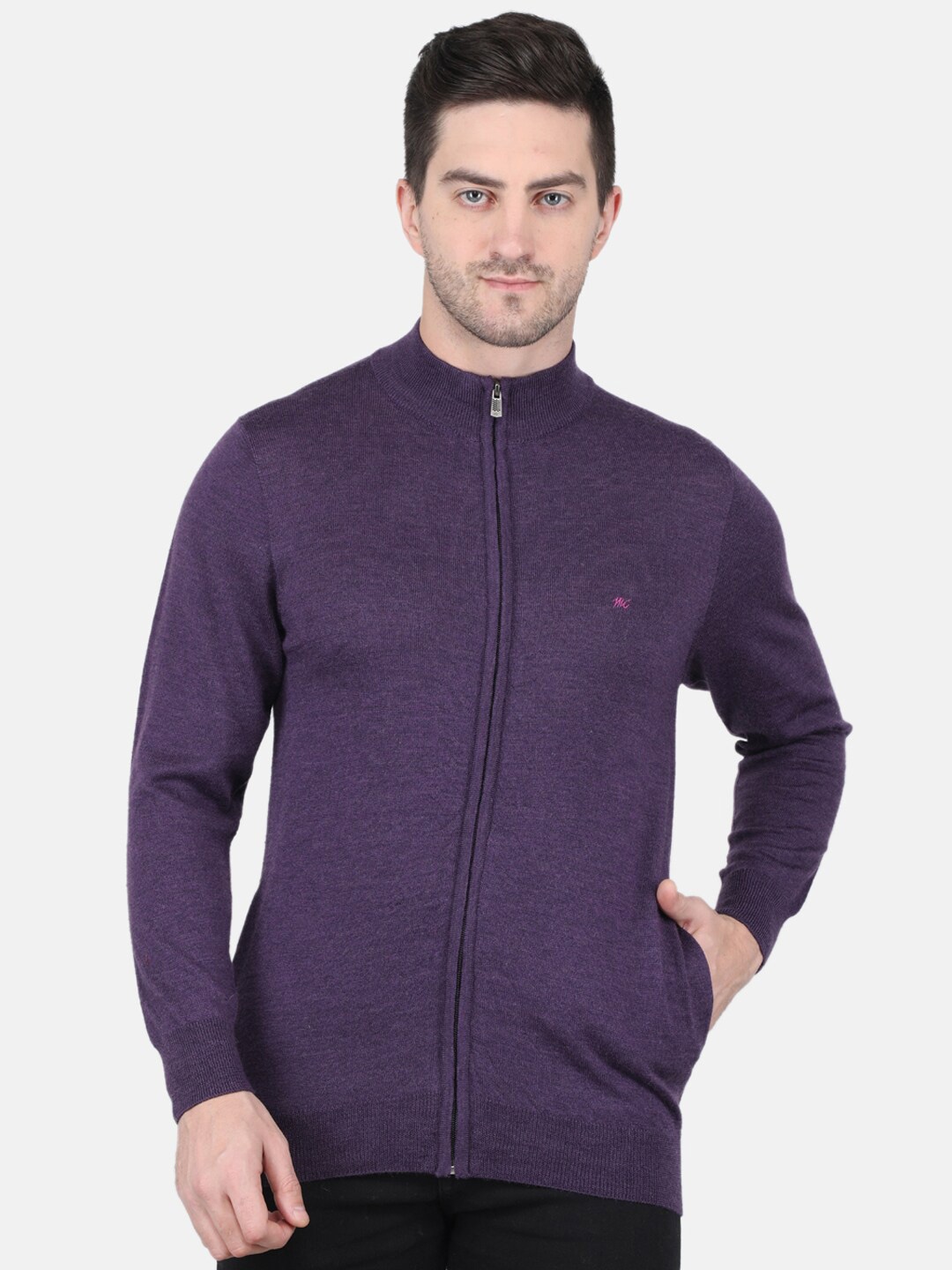 

Monte Carlo Men Pure Wool Pullover, Purple