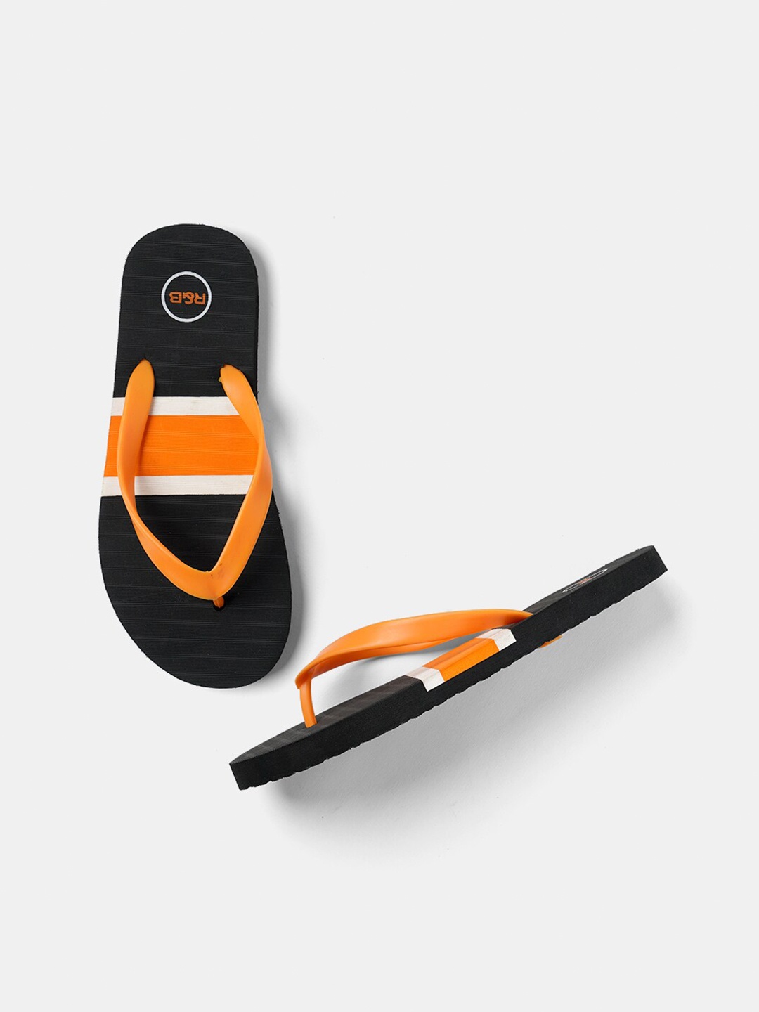 

R&B Men Colourblocked Thong Flip-Flops, Orange
