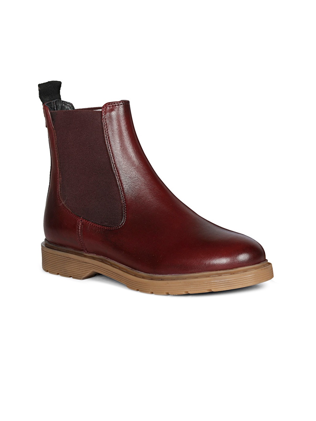 

Saint G women Leather Mid-Top Wedge Heel Chelsea Boots, Red