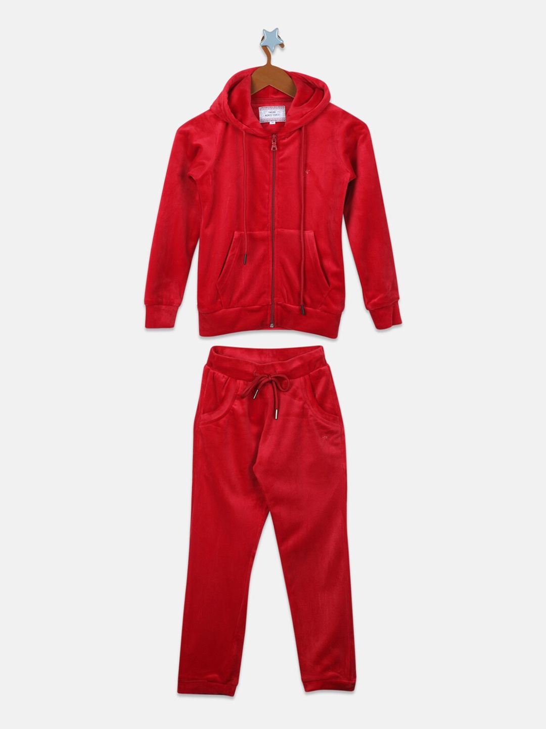 

Monte Carlo Girls Cotton Hooded Tracksuits, Red