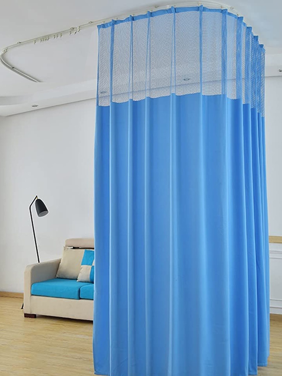 

Lushomes Blue Striped Long Door Curtain