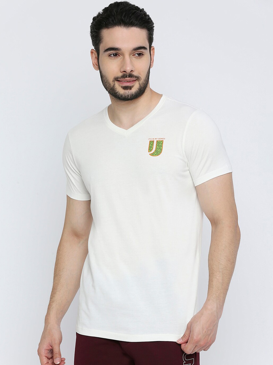 

UnderJeans by Spykar Men Cotton Lounge T-Shirt, White