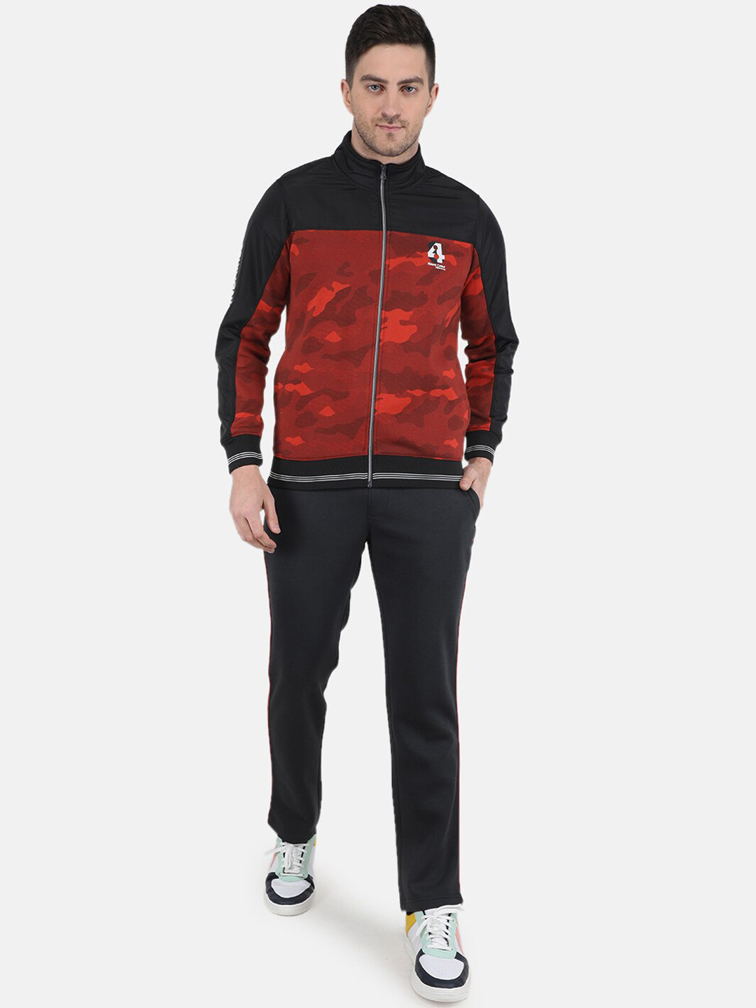 

Monte Carlo Men Colourblocked Cotton Tracksuits, Rust