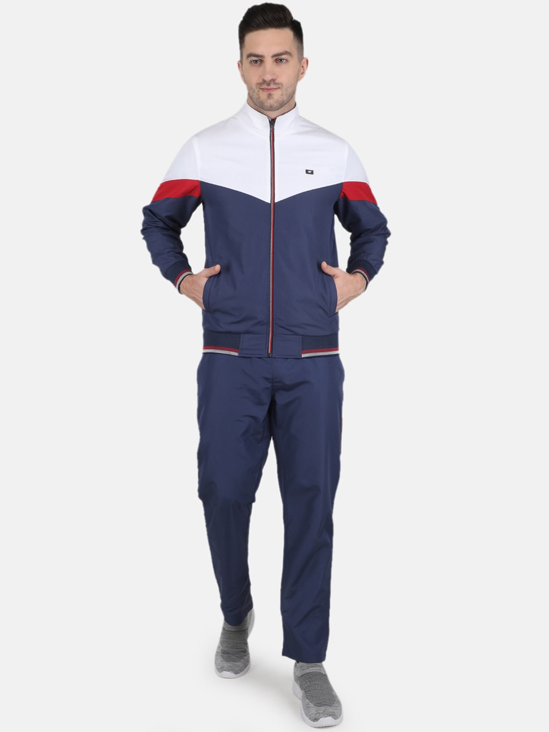 

Monte Carlo Men Colourblocked Tracksuit, Navy blue