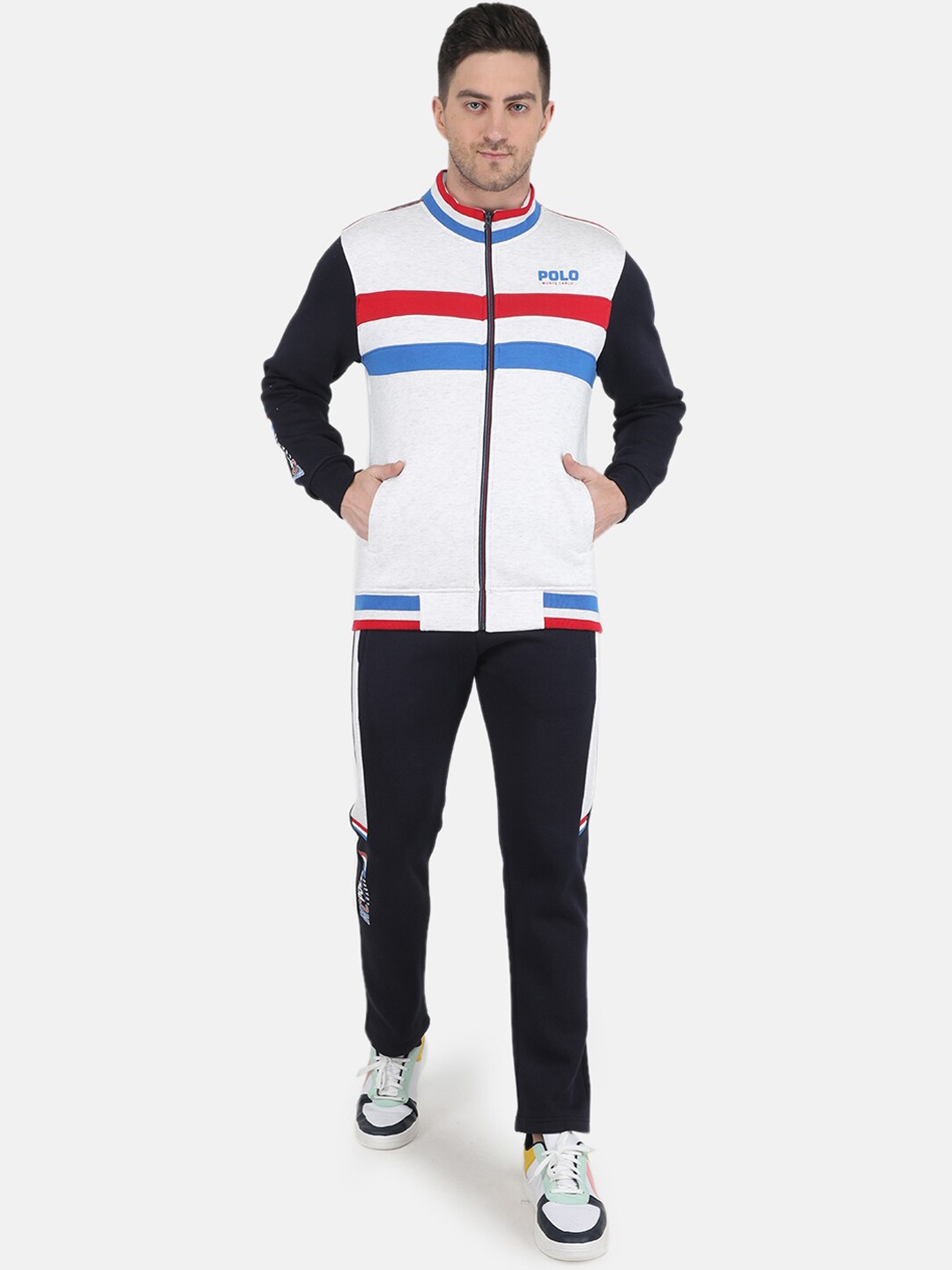 

Monte Carlo Men Colourblocked Cotton Tracksuits, Blue