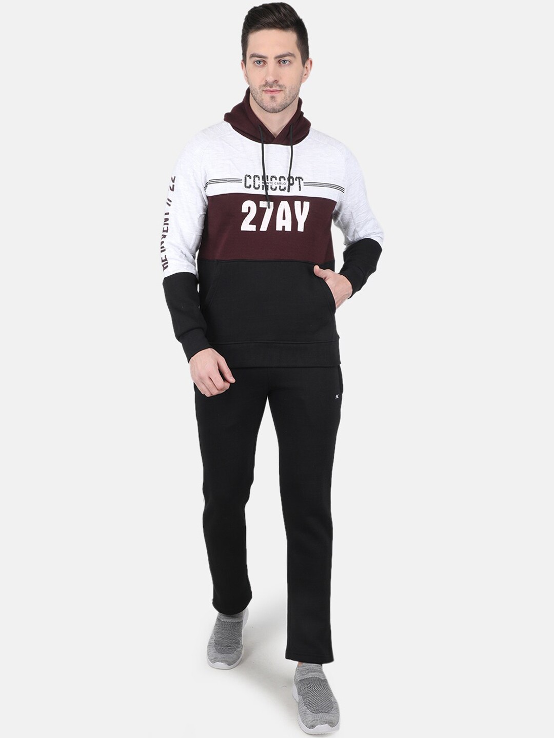 

Monte Carlo Men Cotton Hooded Tracksuits, Maroon
