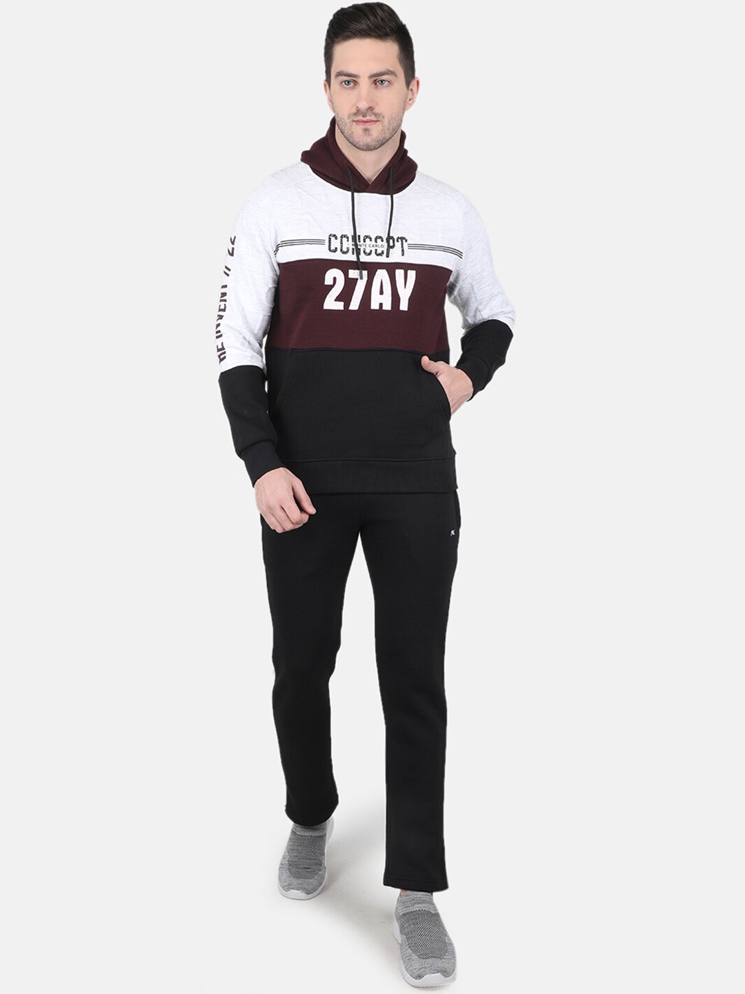 

Monte Carlo Men Graphic Printed Cotton Tracksuits, Maroon