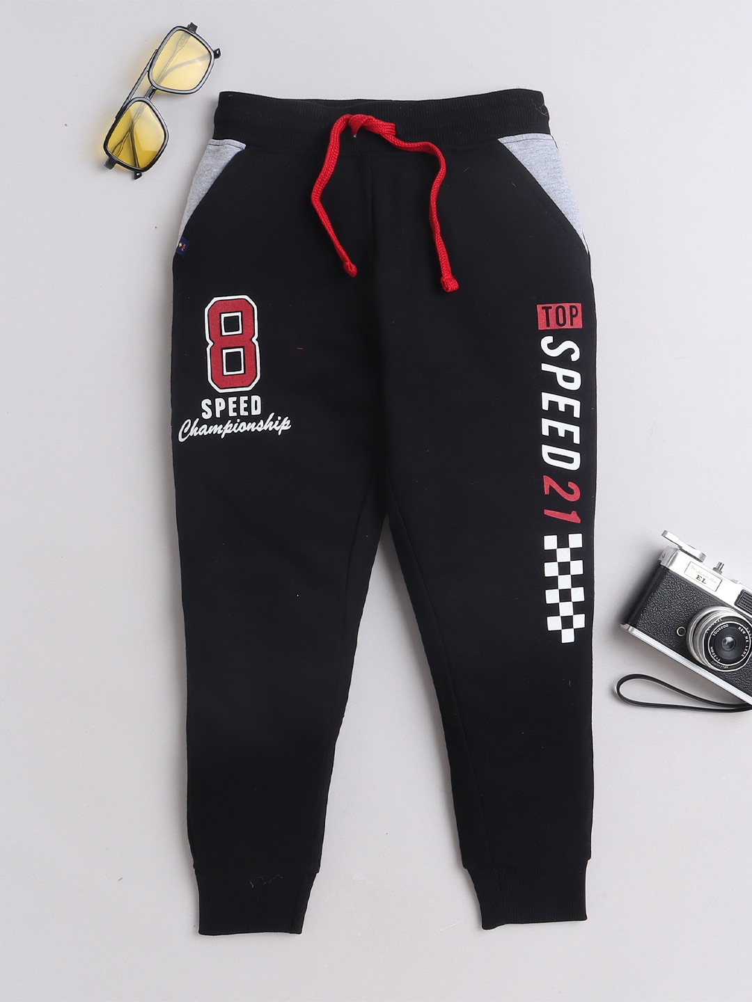 

3PIN Boys Cotton Jogger Track Pants, Black