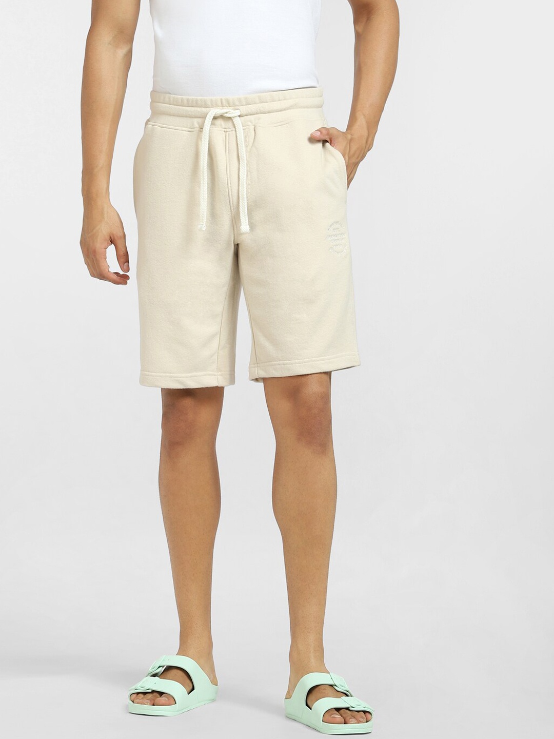 

Jack & Jones Men Low-Rise Cotton Regular Shorts, Beige