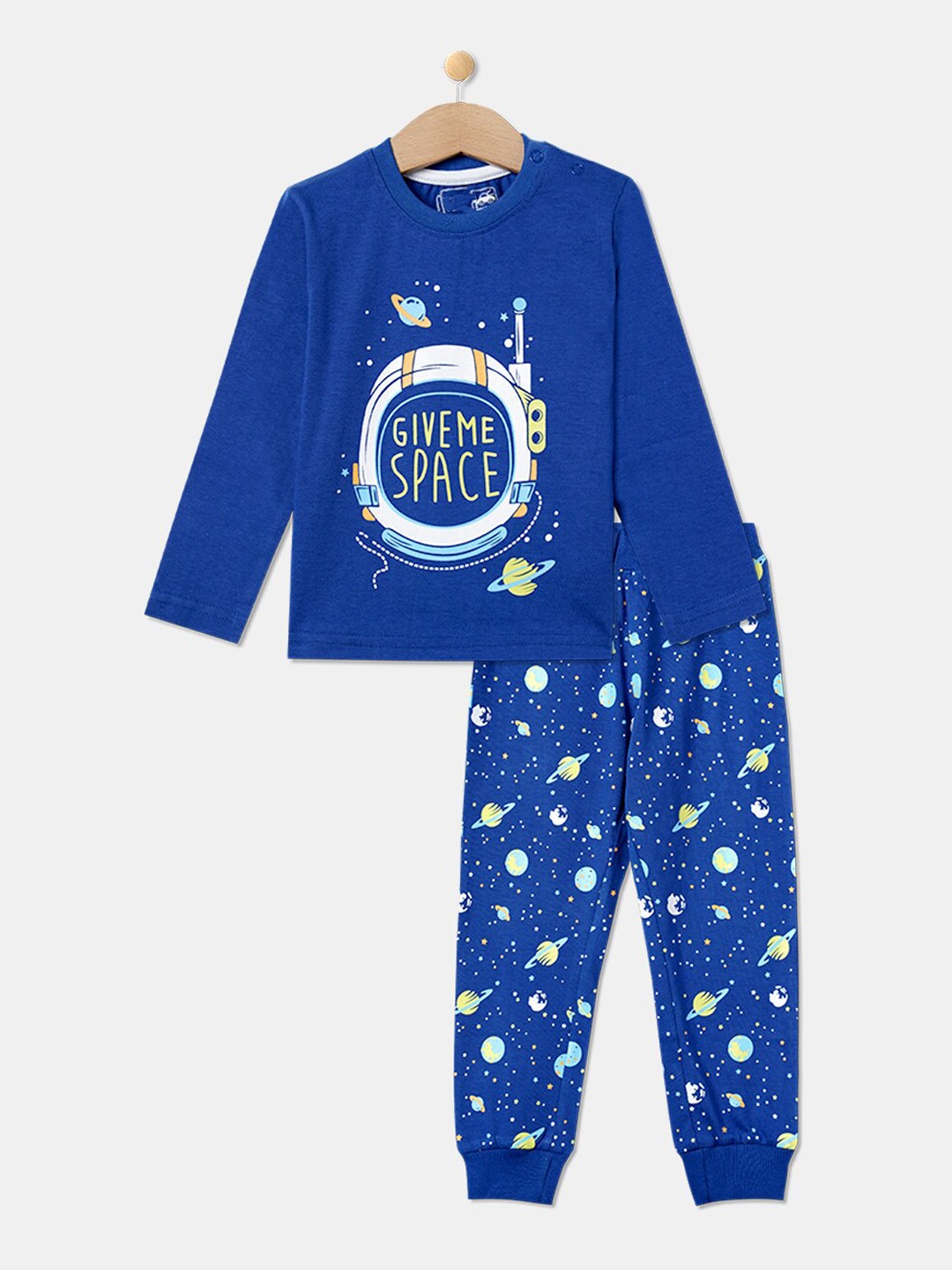 

R&B Boys Pure Cotton Printed Night suit, Blue