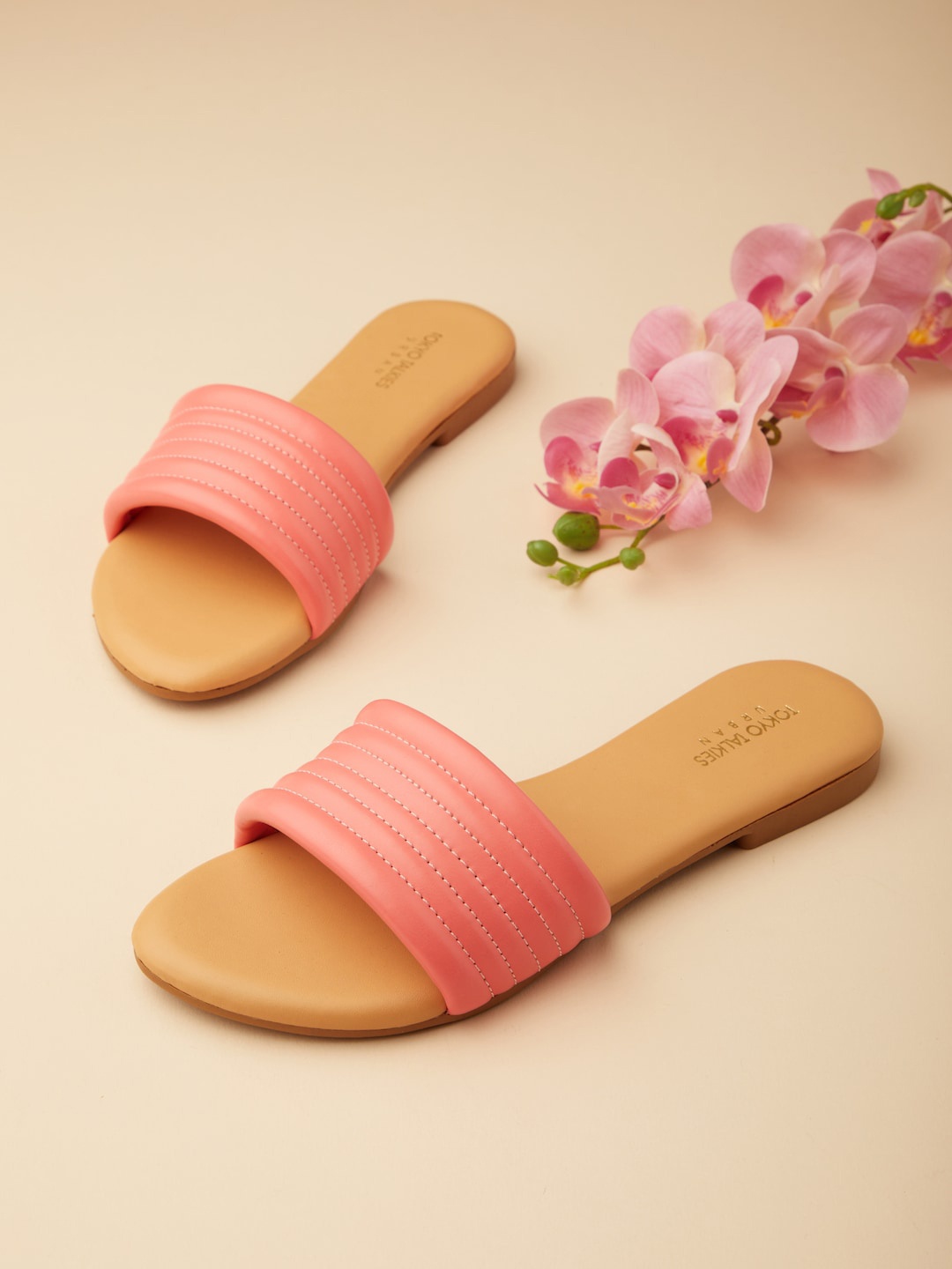 

Tokyo Talkies Women Open Toe Flats, Coral